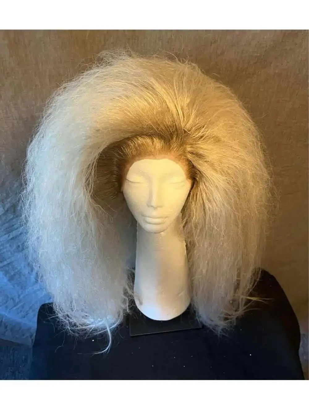 Long Blonde Teased Lace Front Wig